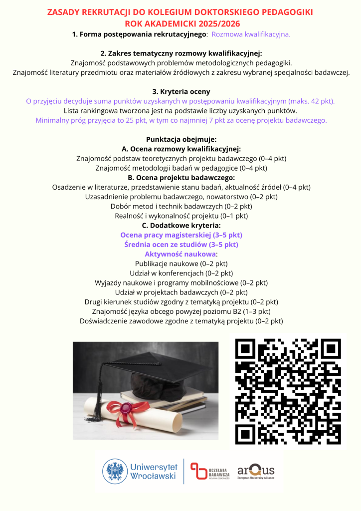 Zasady rekrutacji Kolegium Doktorskie